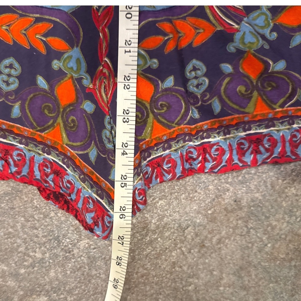 Angie Strapless Romper XL Purple Orange Medallion Print Rayon Boho Chic Festival - Picture 6 of 7